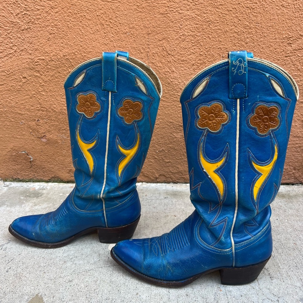 Blue Vintage Ralph Lauren Western Boots Lucchese